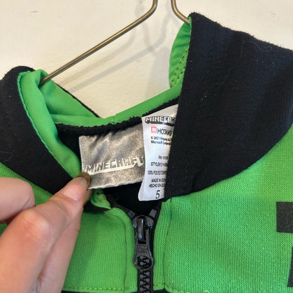 Minecraft Creeper Big Boys Fleece Half Zip Hoodie - Picture 2 of 4
